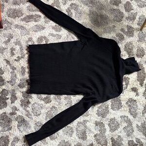 Zara Size L Black Knit Ribbed Turtleneck Perfect Piece for Capsule Wardrobe